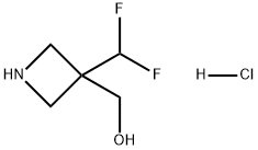 3-Azetidinemethanol, 3-(difluoromethyl)-, hydrochloride (1:1) Struktur