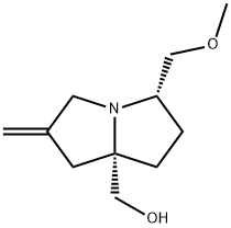 (5S,7aS)-Tetrahydro-5-(methoxymethyl)-2-methylene-1H-pyrrolizine-7a(5H)-methanol Struktur