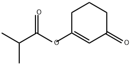 Propanoic acid, 2-methyl-, 3-oxo-1-cyclohexen-1-yl ester Struktur