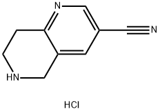 1,6-Naphthyridine-3-carbonitrile, 5,6,7,8-tetrahydro-, hydrochloride (1:1) Struktur