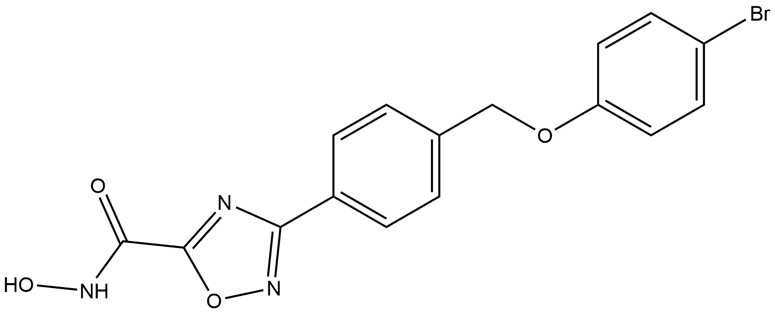 1,2,4-Oxadiazole-5-carboxamide, 3-[4-[(4-bromophenoxy)methyl]phenyl]-N-hydroxy- Struktur