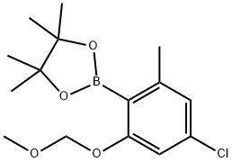 2-(4-Chloro-2-(methoxymethoxy)-6-methylphenyl)-4,4,5,5-tetramethyl-1,3,2-dioxaborolane Struktur