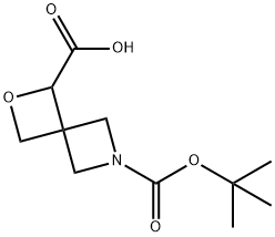 2-Oxa-6-azaspiro[3.3]heptane-1,6-dicarboxylic acid, 6-(1,1-dimethylethyl) ester Struktur