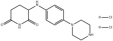 2,6-Piperidinedione, 3-[[4-(1-piperazinyl)phenyl]amino]-, hydrochloride (1:2) Struktur