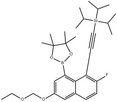 1,3,2-Dioxaborolane, 2-[3-(ethoxymethoxy)-7-fluoro-8-[2-[tris(1-methylethyl)silyl]ethynyl]-1-naphthalenyl]-4,4,5,5-tetramethyl- Struktur