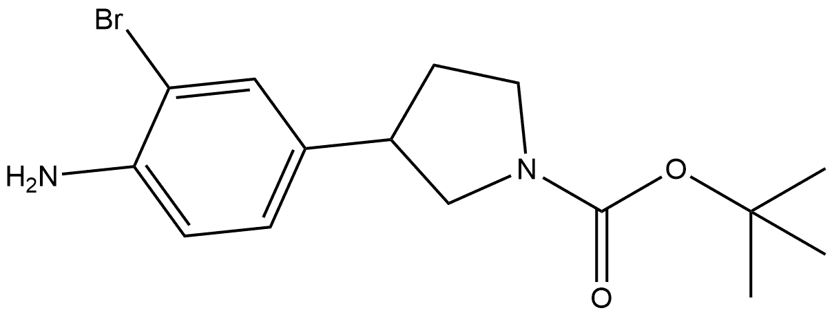 tert-butyl 3-(4-amino-3-bromophenyl)pyrrolidine-1-carboxylate Struktur