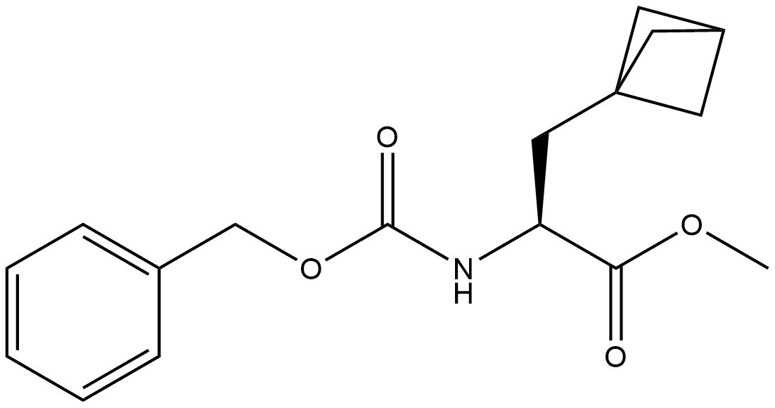 Bicyclo[1.1.1]pentane-1-propanoic acid, α-[[(phenylmethoxy)carbonyl]amino]-, methylester, (αS )- Struktur