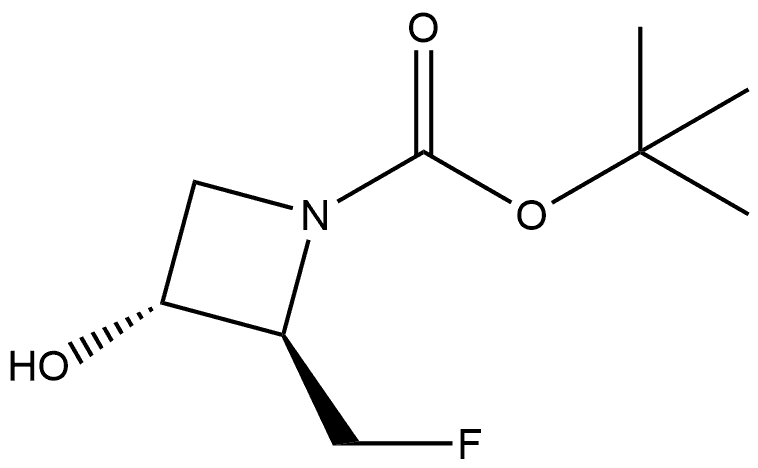 tert-butyl trans-2-(fluoromethyl)-3-hydroxy-azetidine-1-carboxylate Struktur