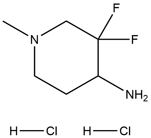 3,3-Difluoro-1-methylpiperidin-4-amine dihydrochloride Struktur