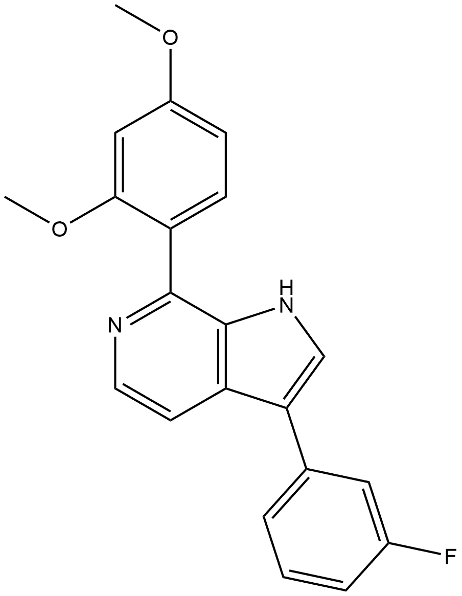 1H-Pyrrolo[2,3-c]pyridine, 7-(2,4-dimethoxyphenyl)-3-(3-fluorophenyl)- Struktur