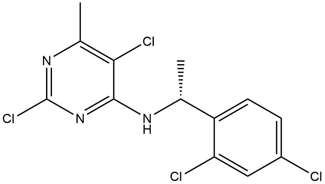 (R)-2,5-dichloro-N-(1-(2,4-dichlorophenyl)ethyl)-6-methylpyrimidin-4-amine Struktur