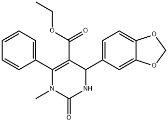 Ethyl 4-(2H-1,3-benzodioxol-5-yl)-1-methyl-2-oxo-6-phenyl-1,2,3,4-tetrahydropyrimidine-5-carboxylate Struktur