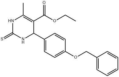 Ethyl 4-(4-(benzyloxy)phenyl)-6-methyl-2-thioxo-1,2,3,4-tetrahydropyrimidine-5-carboxylate Struktur