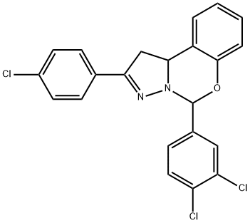 4-(4-chlorophenyl)-7-(3,4-dichlorophenyl)-8-oxa-5,6-diazatricyclo[7.4.0.0^{2,6}]trideca-1(9),4,10,12-tetraene Struktur