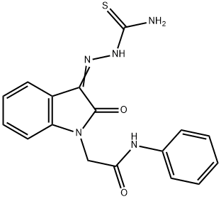 2-{3-[(Carbamothioylamino)imino]-2-oxo-2,3-dihydro-1H-indol-1-yl}-N-phenylacetamide Struktur