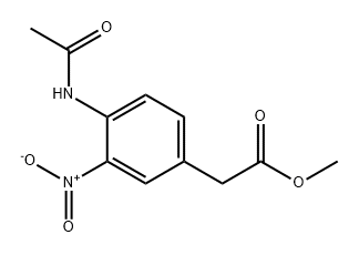 Benzeneacetic acid, 4-(acetylamino)-3-nitro-, methyl ester Struktur