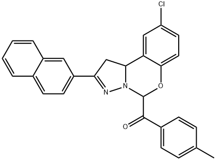 12-chloro-7-(4-methylbenzoyl)-4-(naphthalen-2-yl)-8-oxa-5,6-diazatricyclo[7.4.0.0^{2,6}]trideca-1(9),4,10,12-tetraene Struktur