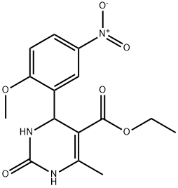 Ethyl 4-(2-methoxy-5-nitrophenyl)-6-methyl-2-oxo-1,2,3,4-tetrahydropyrimidine-5-carboxylate Struktur