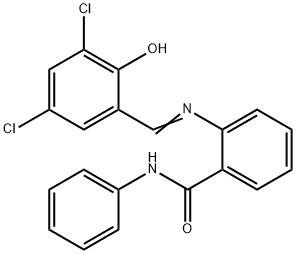 Benzamide, 2-[[(3,5-dichloro-2-hydroxyphenyl)methylene]amino]-N-phenyl- Struktur