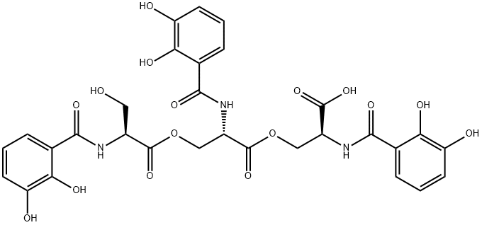 L-Serine, N-(2,3-dihydroxybenzoyl)-O-[N-(2,3-dihydroxybenzoyl)-O-[N-(2,3-dihydroxybenzoyl)-L-seryl]-L-seryl]- Struktur