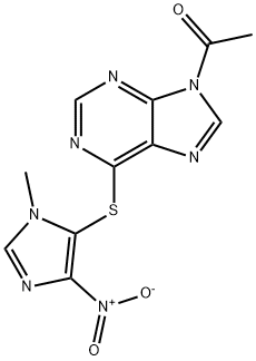 Ethanone, 1-[6-[(1-methyl-4-nitro-1H-imidazol-5-yl)thio]-9H-purin-9-yl]- Struktur