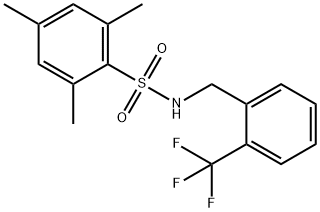 2,4,6-Trimethyl-N-[2-(trifluoromethyl)benzyl]benzenesulfonamide Struktur