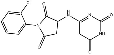 6-((1-(2-Chlorophenyl)-2,5-dioxopyrrolidin-3-yl)amino)pyrimidine-2,4(3H,5H)-dione Struktur