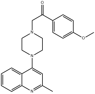 Ethanone, 1-(4-methoxyphenyl)-2-[4-(2-methyl-4-quinolinyl)-1-piperazinyl]- Struktur