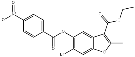 6-Bromo-3-(ethoxycarbonyl)-2-methylbenzo[b]furan-5-yl 4-nitrobenzoate Struktur