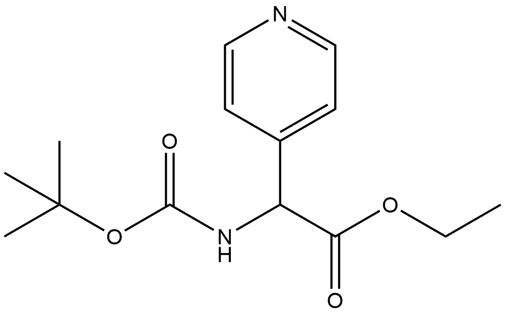 Ethyl 2-((tert-butoxycarbonyl)amino)-2-(pyridin-4-yl)acetate Struktur