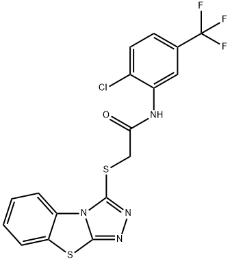 N-[2-Chloro-5-(trifluoromethyl)phenyl]-2-([1,2,4]triazolo[3,4-b][1,3]benzothiazol-1-ylsulfanyl)acetamide Struktur