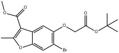 Methyl 6-bromo-5-(2-tert-butoxy-2-oxoethoxy)-2-methyl-1-benzofuran-3-carboxylate Struktur