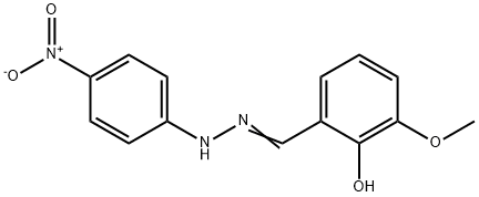 2-methoxy-6-[2-(4-nitrophenyl)carbonohydrazonoyl]phenol Struktur