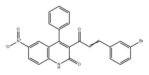 2(1H)-Quinolinone, 3-[3-(3-bromophenyl)-1-oxo-2-propen-1-yl]-6-nitro-4-phenyl- Struktur