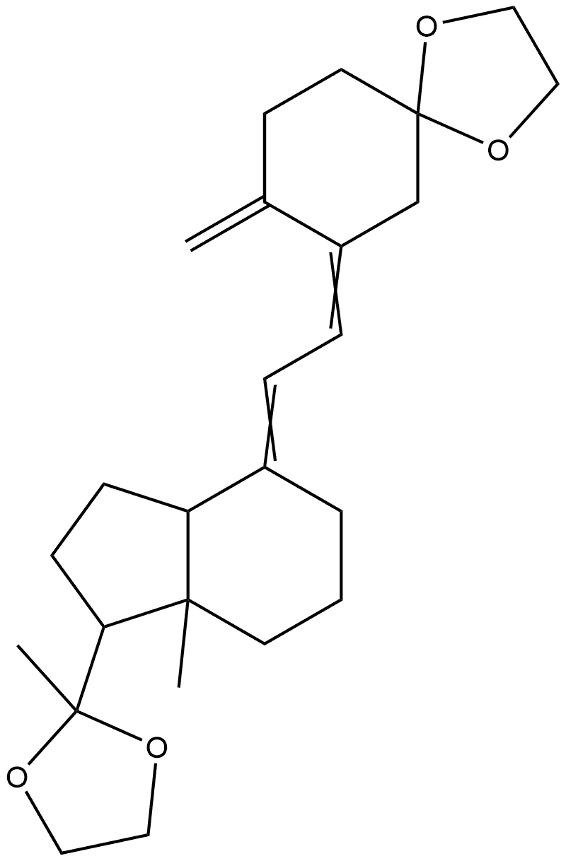 1,4-Dioxaspiro[4.5]decane, 8-methylene-7-[[octahydro-7a-methyl-1-(2-methyl-1,3-dioxolan-2-yl)-4H-inden-4-ylidene]ethylidene]- (9CI) Struktur