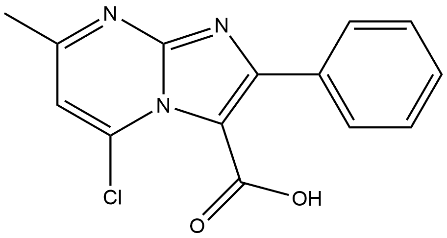 5-Chloro-7-methyl-2-phenylimidazo[1,2-a]pyrimidine-3-carboxylic acid Struktur