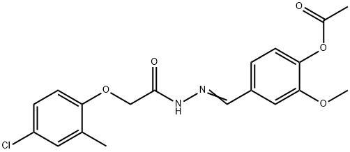 4-{2-[(4-chloro-2-methylphenoxy)acetyl]carbonohydrazonoyl}-2-methoxyphenyl acetate Struktur