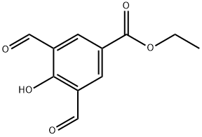 Benzoic acid, 3,5-diformyl-4-hydroxy-, ethyl ester Struktur