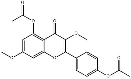 4H-1-Benzopyran-4-one, 5-(acetyloxy)-2-[4-(acetyloxy)phenyl]-3,7-dimethoxy- Struktur