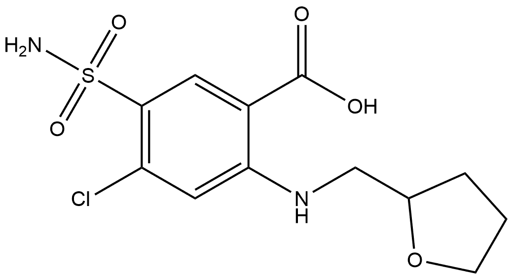 Anthranilic acid, 4-chloro-5-sulfamoyl-N-(tetrahydrofurfuryl)-, (-)- (8CI) Struktur