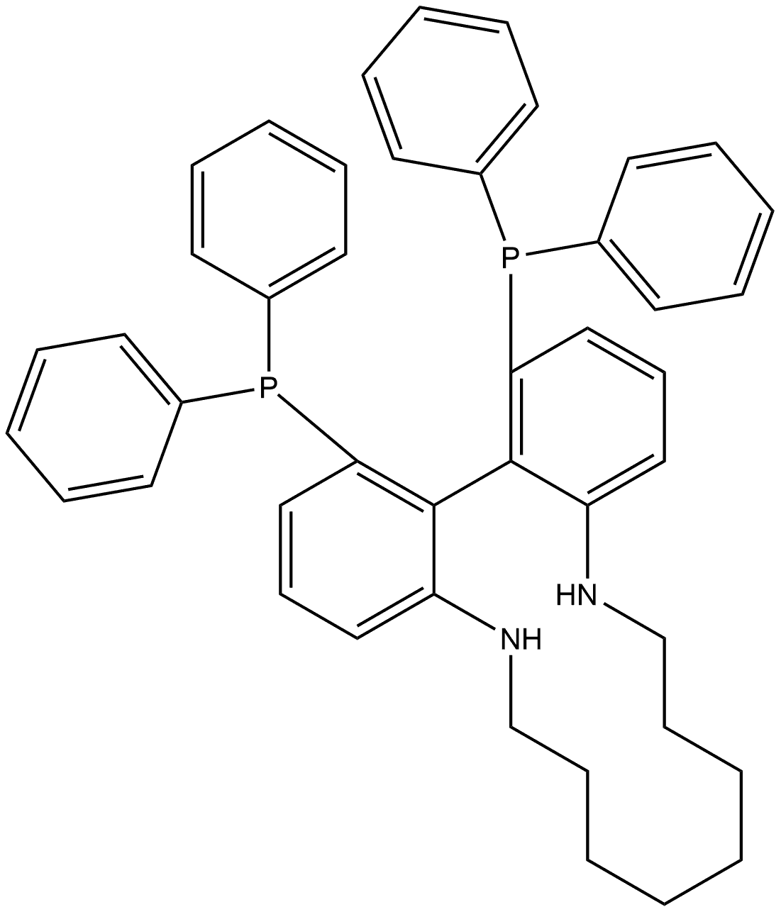 (18aR)-1,18-Bis(diphenylphosphino)-5,6,7,8,9,10,11,12,13,14-decahydrodibenzo[b,d][1,6]diazacyclotetradecine Struktur