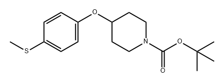 1-Piperidinecarboxylic acid, 4-[4-(methylthio)phenoxy]-, 1,1-dimethylethyl ester Struktur