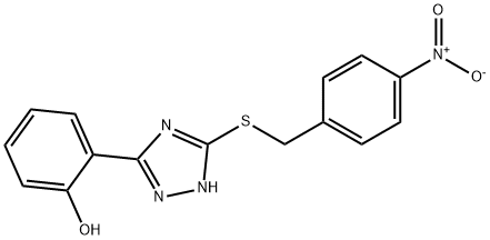 Phenol, 2-[5-[[(4-nitrophenyl)methyl]thio]-1H-1,2,4-triazol-3-yl]- Struktur