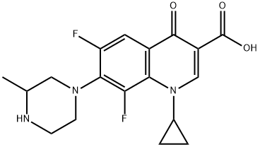 3-Quinolinecarboxylic acid, 1-cyclopropyl-6,8-difluoro-1,4-dihydro-7-(3-methyl-1-piperazinyl)-4-oxo- Struktur