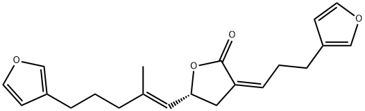 (3Z,5R)-5α-[(E)-5-(3-Furanyl)-2-methyl-1-pentenyl]-3-[3-(3-furyl)propylidene]dihydro-2(3H)-furanone Struktur