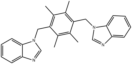 1,4-bis(benzimidazol-1-ylmethyl)-2,3,5,6-tetramethylbenzene Struktur