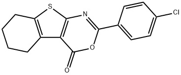 2-(4-Chlorophenyl)-5,6,7,8-tetrahydro-4H-[1]benzothieno[2,3-d][1,3]oxazin-4-one Struktur