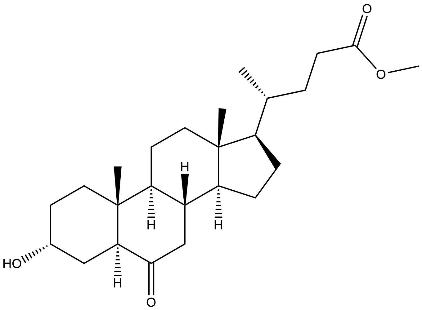 Cholan-24-oic acid, 3-hydroxy-6-oxo-, methyl ester, (3α,5α)- Struktur