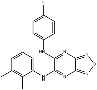 N~5~-(2,3-dimethylphenyl)-N~6~-(4-fluorophenyl)[1,2,5]oxadiazolo[3,4-b]pyrazine-5,6-diamine Struktur