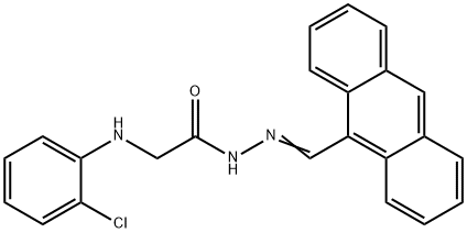 N'-(9-anthrylmethylene)-2-[(2-chlorophenyl)amino]acetohydrazide (non-preferred name) Struktur